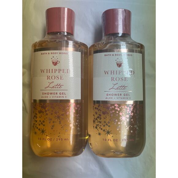 2 x Bath & Body Works WHIPPED ROSE LATTE Aloe & Vitamin E shower gel - Lot of 2 - Picture 3 of 6